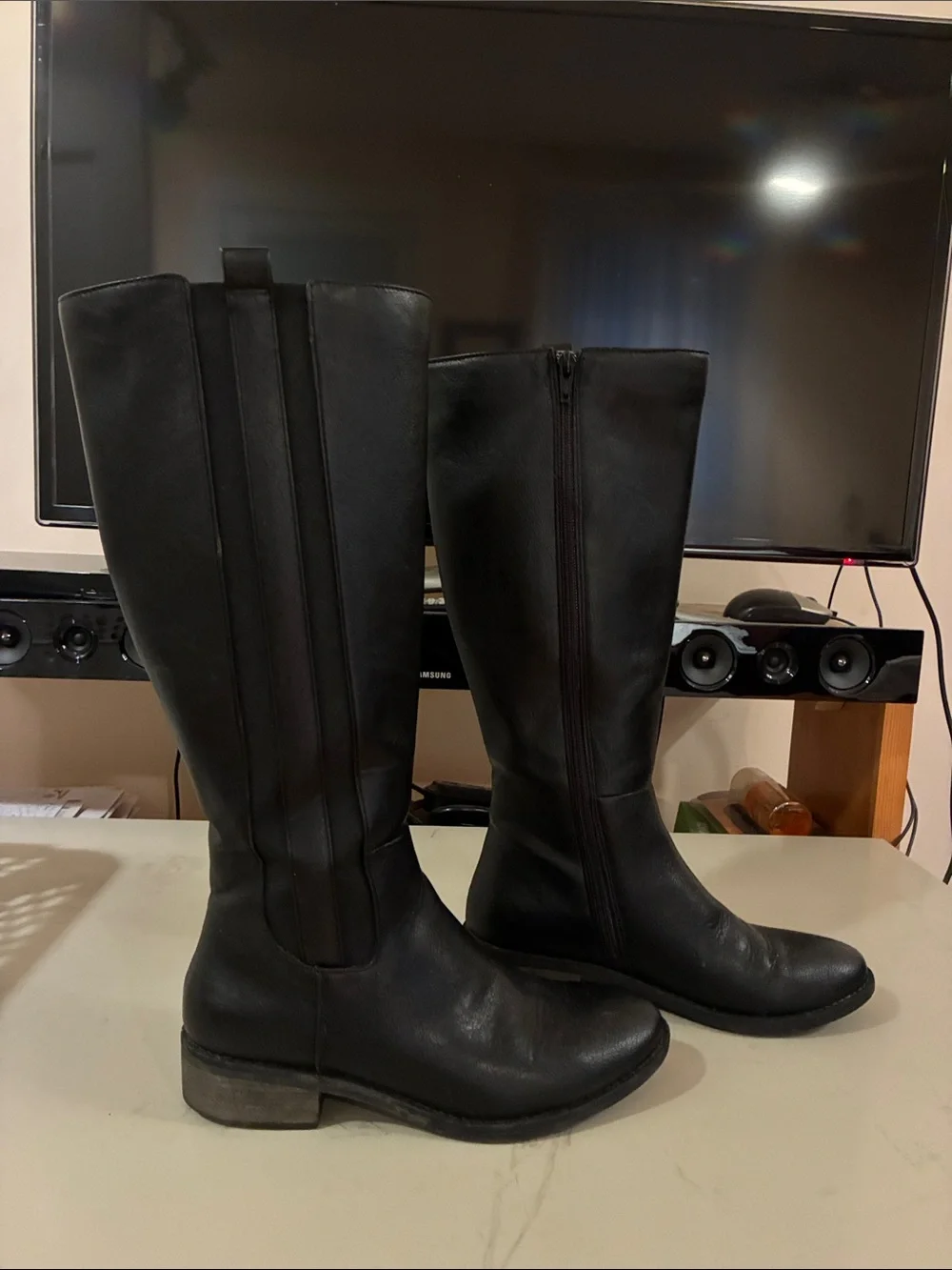 Women's Black Tall Side Zip Riding Boots